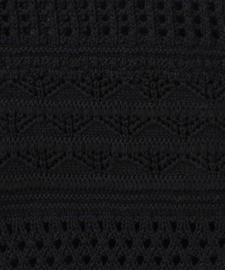 23区 レーシーパターン ロングジレ ニット ブラック系