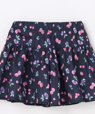 ANY KIDS 【洗濯機可能】総柄フルーツ キュロット ネイビー