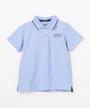 J.PRESS KIDS 【100-130cm】ダブルライン カラー 半袖ポロシャツ ライトブルー