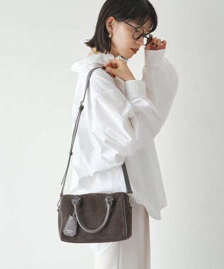 russet スエード2WAYミニボストンバッグ(CE-1570-WEB) Gray