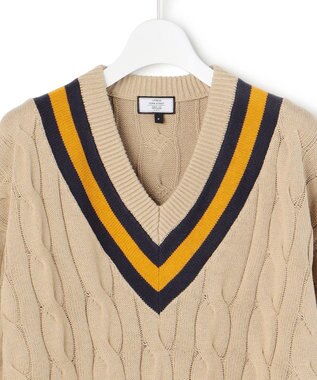 J.PRESS YORK STREET 【WOMEN】チルデンチュニック Vネックニット ベージュ系