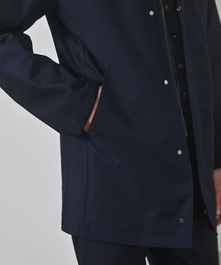 GOTAIRIKU 25年新作/3シーズン対応【仕事で着用可】メランジカルゼ フーデッドブルゾン_無地 ネイビー系