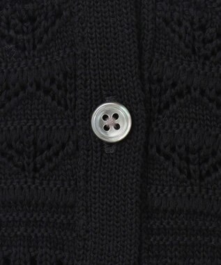 23区 レーシーパターン ロングジレ ニット ブラック系