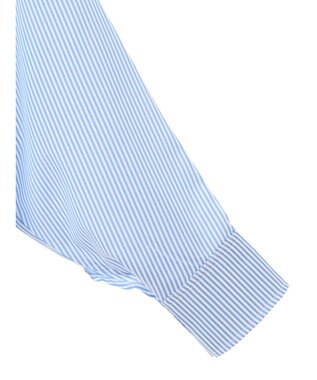 earth music&ecology フーディーシャツ Stripe Blue