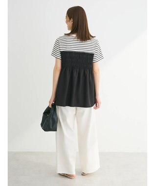 Green Parks シャーリングサテンドッキングプルオーバー Border