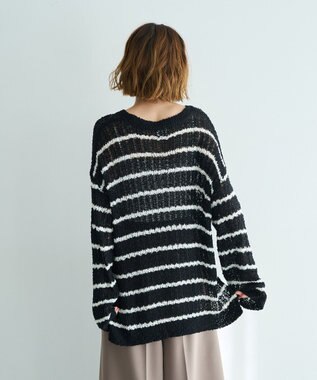 YECCA VECCA ルーズニットプルオーバー Border