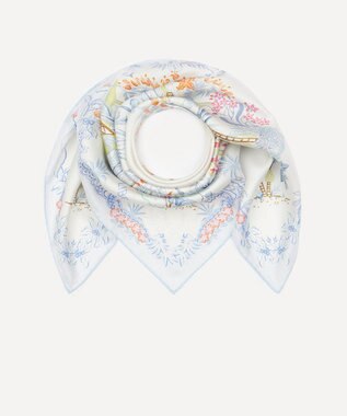 LIBERTY. トロピカル トワル シルクスカーフ 90 ブルー
