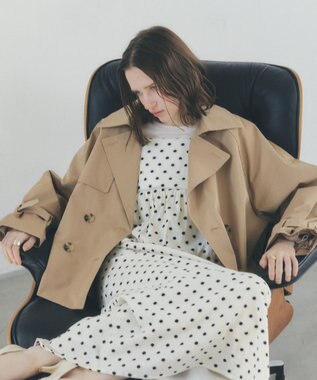 YECCA VECCA レースMIXショートトレンチコート Beige