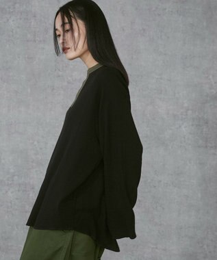 WEGO 【ユニセックス着用ITEM】ラグランヘンリーネックT ブラック