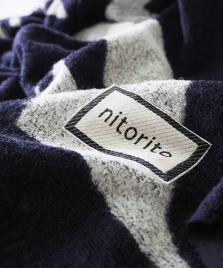 nitorito 【UNISEX】bonfula 牛と花モチーフ柄 ストール navy