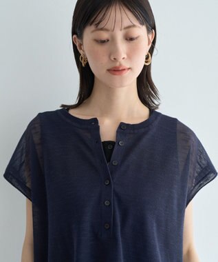 YECCA VECCA 【2点SET】ヘンリーネックスラブシアーニット Navy