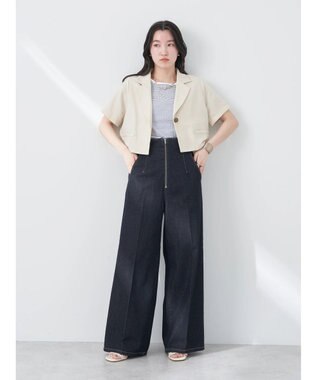 earth music&ecology リサイクルポリエステルブレンドショートシャツ Light Beige