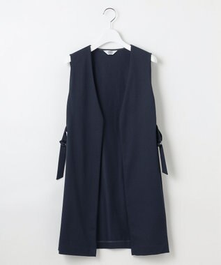 J.PRESS LADIES L リネンライクジャージー ロング ジレ ネイビー系