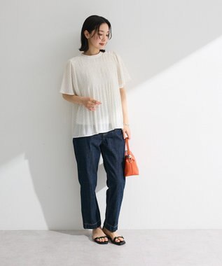 Green Parks マジョリカプリーツショートスリーブブラウス Dot