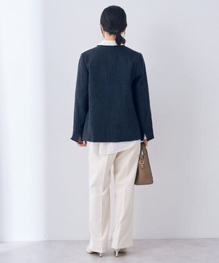 YECCA VECCA 金釦ツイードジャケット Navy