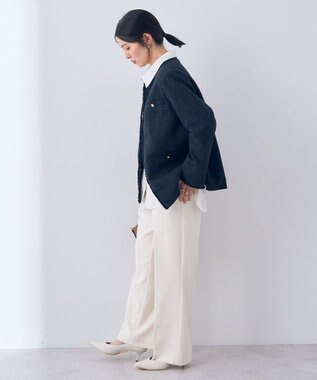 YECCA VECCA 金釦ツイードジャケット Navy