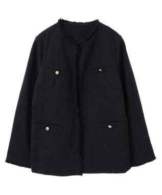 YECCA VECCA 金釦ツイードジャケット Navy