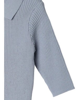 earth music&ecology リブコンパクトカーディガン Blue