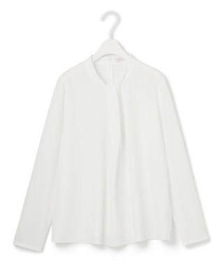 ICB L 【洗える】ジョーゼットジャージー ボウタイ風プルオーバー オフホワイト系