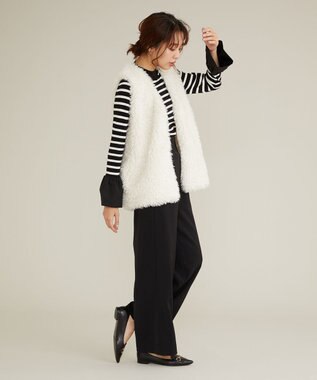 Feroux プードルファー ベスト ホワイト系