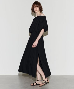 NAVE 【Nave 　洗える・接触冷感】クロップドジャージーブラウス ブラック系