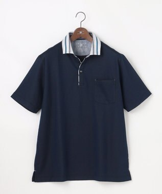 JOSEPH ABBOUD 【キングサイズ・愛されて21年！オーガニックコットン使用】ダディ ポロシャツ ネイビー系