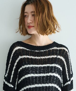 YECCA VECCA ルーズニットプルオーバー Border