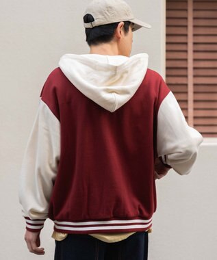 WEGO 【ユニセックス着用ITEM】スウェットフードスタジャン ワイン