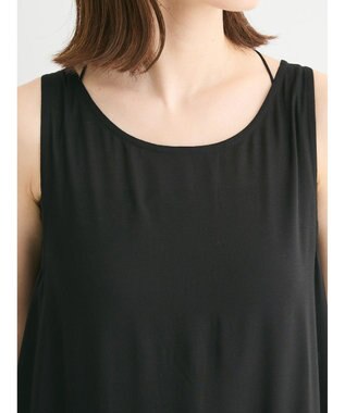 Green Parks Ｉ　ノースリスモッキング切替ワンピース Black