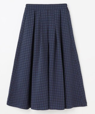 ANY 【ウエストゴム】ギンガムフレアスカート ネイビーギンガム