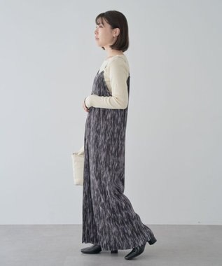 Green Parks ・ＥＬＥＮＣＡＲＥ　ＤＵＥ　フロントＺＩＰプリーツワンピ Black