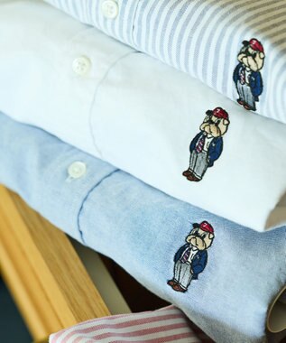 J.PRESS MEN 新デザイン【BULLDOG BOY】オックスフォード 半袖シャツ / B.D. ホワイト系