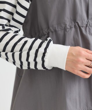 Green Parks ナイロンドッキングドロストプルオーバー Border