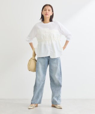 Green Parks ナイロンドッキングドロストプルオーバー Ecru