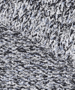 自由区 L 【洗える】ラメブークレ ニット ブルー系