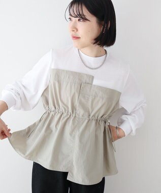 Green Parks ナイロンドッキングドロストプルオーバー Khaki