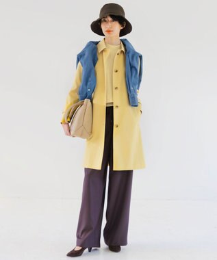 自由区 【抗菌/サスティナブル/セット着用可】EASY SET UP ワイドストレート パンツ ダークブラウン系