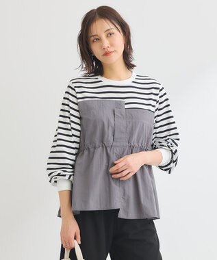 Green Parks ナイロンドッキングドロストプルオーバー Border