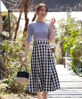 Feroux 【洗える】ニットコンビ ワンピース ブラック系2