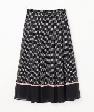 GRACE CONTINENTAL ドットBOXタックスカート ブラック