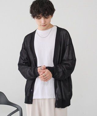 WEGO 【ユニセックス着用ITEM/紫外線対策/冷房対策】シアーカーディガン ブラック