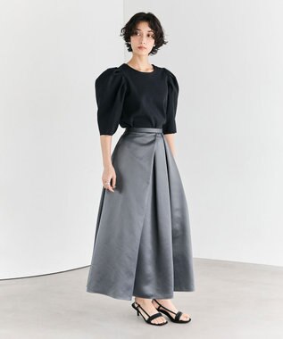 #Newans 【セレモニーにも】パフスリーブニット ネイビー