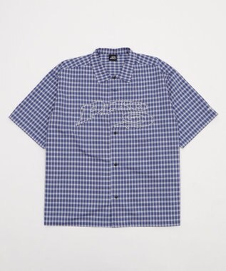 WEGO 別注PIKOチェックグラフィックシャツ（SS） ブルーチェック1