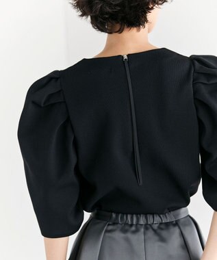 #Newans 【セレモニーにも】パフスリーブニット ネイビー