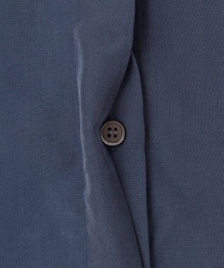 UNFILO L フィブリル ペプラムブラウス ディープブルー