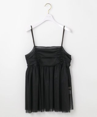 ANY SIS 【洗える】チュールレイヤード キャミソール ブラック