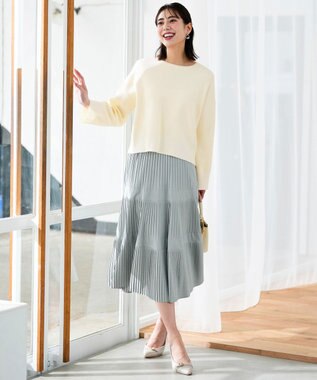 ANY SIS S リブポイント ニット アイボリー