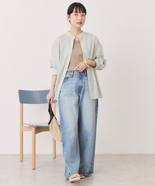 AMERICAN HOLIC リネンライクバンドカラーシャツ Mint