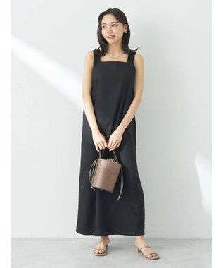 earth music&ecology ＳＥＴ２点ヘリンボーンベスト＋キャミドレ Black