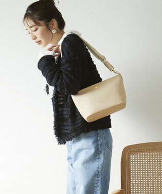 TOPKAPI 【TREASURE TOPKAPI】ソフトシュリンク テープ コンビ レザー ミニショルダーバッグ ペールベージュ